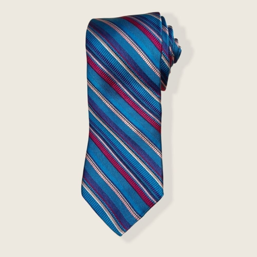 Nicole Miller New York Mens Striped Silk Tie​​​​​​​​​​​​​